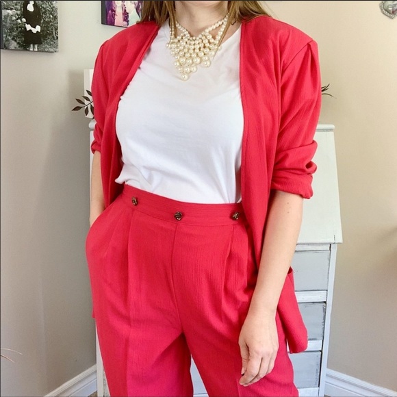 Vintage Pants - Vintage 80’s Lightweight Summer Bright Suit